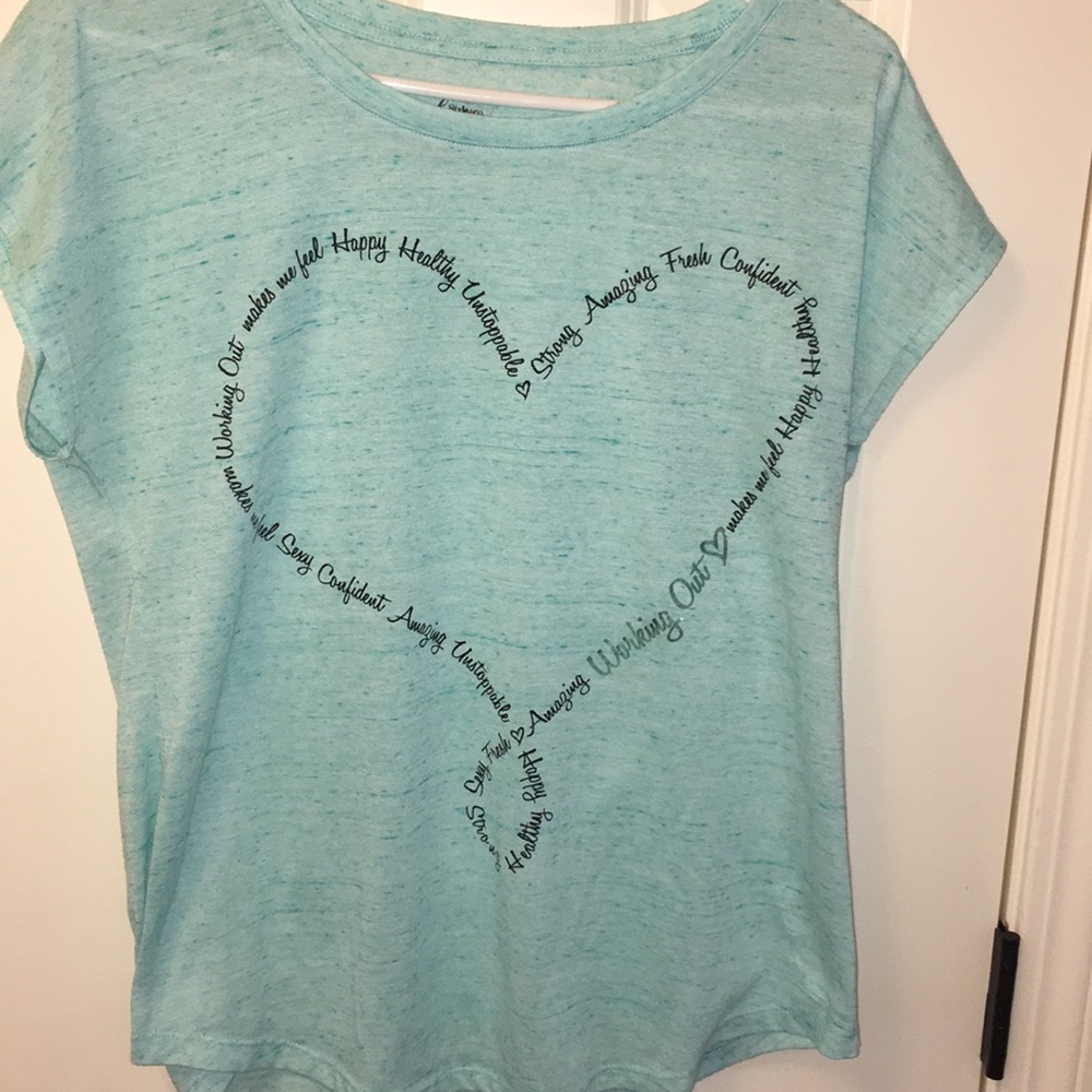 Blue yoga shirt